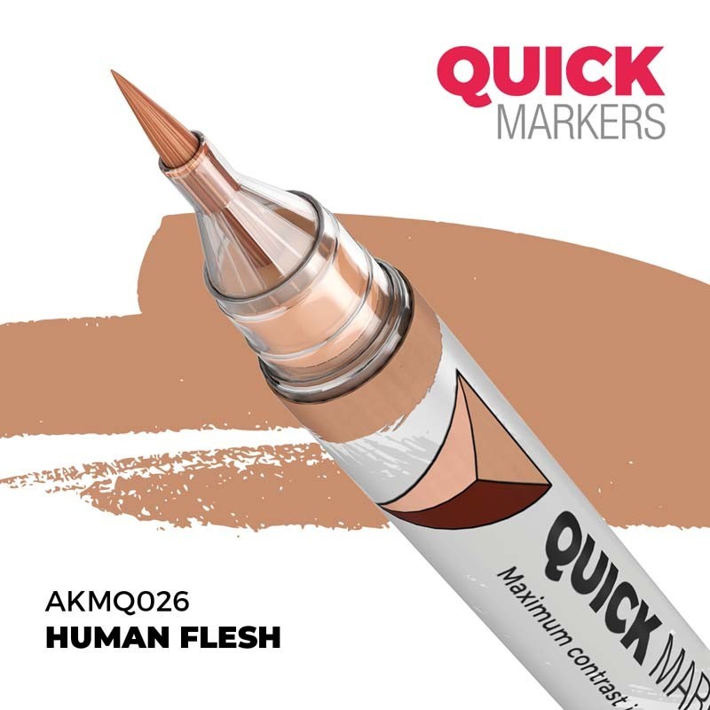 Human Flesh - Quickmarker - Acrylic Paint Pens AK Interactive - Brand New