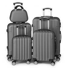 Suitcase Set of 4 ABS Cabin Hard Shell Luggage Travel Trolley 4 Wheel Lightweig