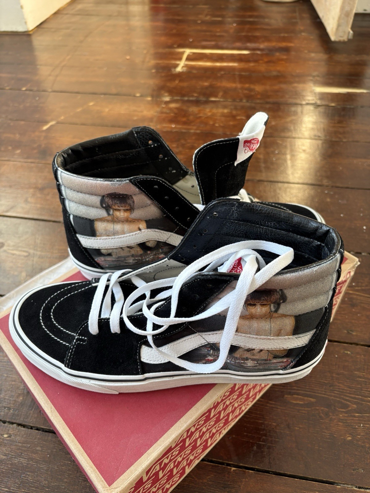 Rare Supreme x Vans Sk8-Hi Pro 'Bruce Lee' Black Graphic Sneakers Men's Size uK9