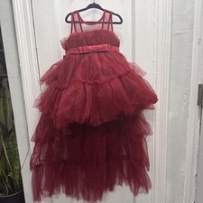 Girl Elegant Bowknot Tulle Trailing Puff Dress Suitable for Girls Size 2t3t