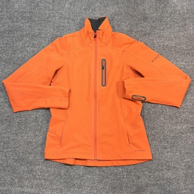 Columbia Titanium Jacket Womens Small Orange Softshell Omni-Shield Zip Pockets