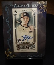 2025 Topps Allen & Ginter - Ben Rice BLACK Framed Mini Auto /25 YANKEES