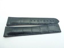 Original OMEGA 20MM x 18mm Leather Deployment Strap Matt Black NEW CUZ0034053