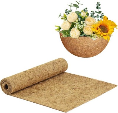 12X60 Inch Natural Coco Liner Roll Coco Liners For Planters For Window Box Brown