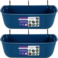 Large Animal Feed Trough 9 Quart Poultry Feeder 2 Pack Hanging Screw-in
