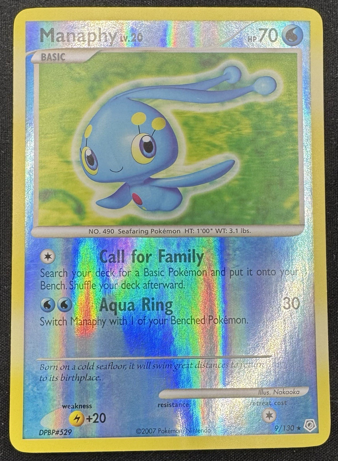 Pokemon Card - Manaphy Diamond and Pearl 9/130 Reverse Holo LP