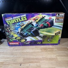 2013 Slot Car Set Teenage Mutant Ninja Turtle Carrera Battery Op NIB Box Issues