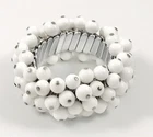 Vintage Japan Cha Cha Milk Glass Expansion Bracelet. #1253