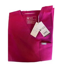 FIGS Technical Collection Womens XL Catarina One Pocket Scrub Top Dark Magenta