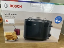 Image of Bosch Mymoment Black Compact 2-Slice Toaster Foldable Bun Watmer TAT3M123GB