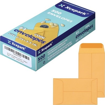 Coin Envelopes 500 Pack Brown Kraft Small Part Envelopes 2 1/4 x 3 1/2 inches