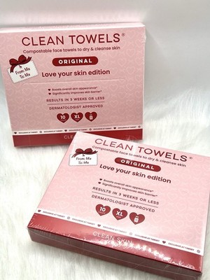 Clean Skin Club Clean Towels Love Your Skin Edition 2 Pack XL Sealed BNIB
