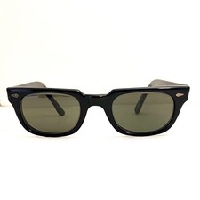 American Optical Manhattan 1960s Vintage Black Sunglasses Grey Lens NO SCRIPT