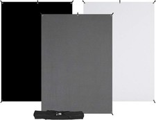 Westcott X-Drop 3-Pack Backdrop Kit 5' x 7' 5' x 7', White, Black. Gray