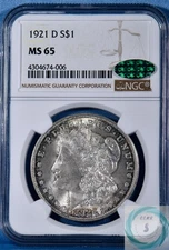 1921-D Morgan Dollar NGC MS 65  w/CAC - Eye Appealing Beauty!!!