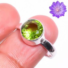 Green Peridot Gemstone 925 Sterling Silver Ring Handmade Jewelry Ring For Gift