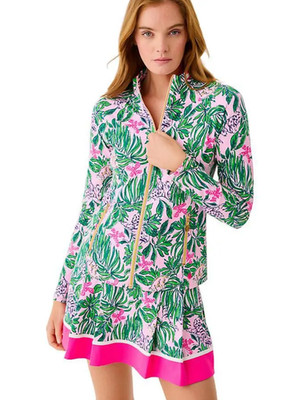 NWT LILLY PULITZER SIZE LARGE MYSA ACTIVE JACKET *ROARING WITH JOY* UPF 50+