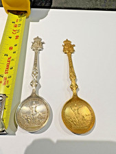 2 plated tea spoons Elkington & Co 1911 Festival of Empire Silver & Gold