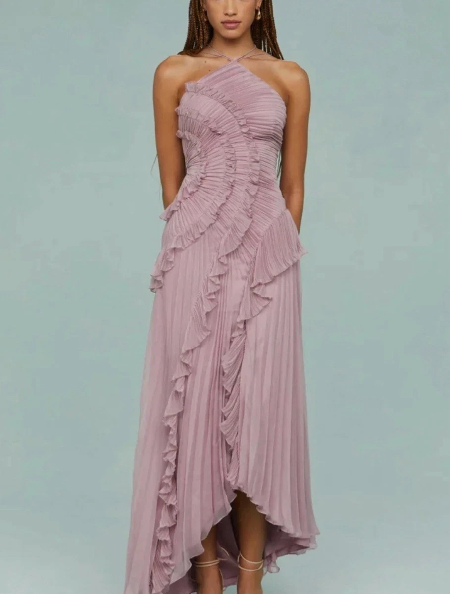pink frilly bridesmaid dresses Unique Halter Layered Tulle Prom Dresses, Pink Long Bridesmaid Dresses –  MyGirlProm.com main image 1