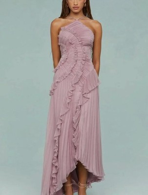 shapewear for under bridesmaid dress Lanie Stunning Halter Sleeveless Ruffles Bridesmaid Dresses with Slit –  Cathnina