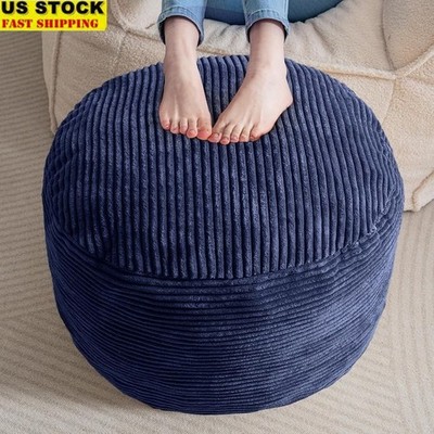 Plush Pouf Ottoman Foot Rest Memory Foam Round Cushion Living Room Storage New