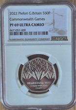 ** 2022 Silver Piedfort Proof 50p coin **  Commonwealth Games NGC Graded PF69 **