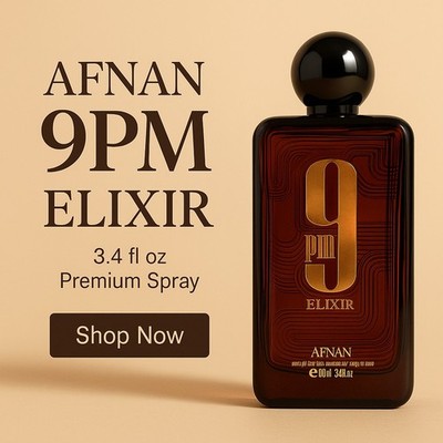 AFNAN 9PM Elixir Extrait de Parfum Spray 3.4 oz New Box Free Shipping USA