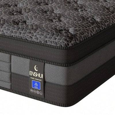 ENSHUI 12 14 Inch Hybrid Mattress Gel Memory Foam Pocket Spring Bed In Box