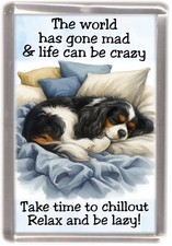 Cavalier King Charles Spaniel Tri Colour Dog Fridge Magnet - by Starprint