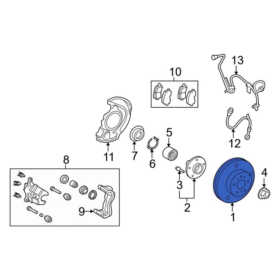 For Toyota Highlander 2008-2013 Toyota 4351248110 Front Disc Brake Rotor Foto 2 de 3