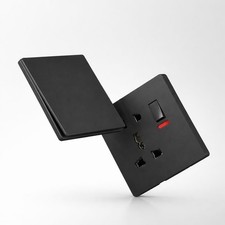 Luxury Matte Black Switch & Sockets Panel Cover &ndash; Modern Home Upgrade Plate -UK