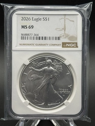 2026 $1 American Silver Eagle NGC MS69 Brown Label