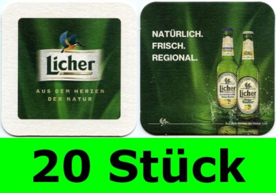 20 Stück Bierdeckel Licher Bier Lich Alkoholfrei Radler Bar Party Theke Tresen