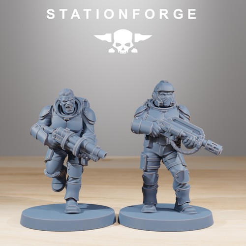 Kit de constructor de infantería Vaskar de la Guardia Nacional Stationforge miniatura 28 mm de mesa - Imagen 9 de 12