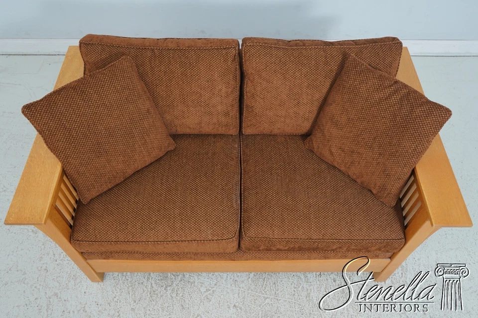67667: STICKLEY Mission Oak Upholstered Loveseat Sofa - Image 3 of 4