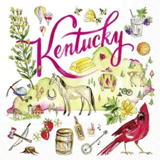 Boston International - 3-Ply 5" Cocktail Napkins - State Collection - Kentucky