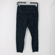 Lululemon Athletica Women's Align Black Floral High-Rise Cropped Leggings Size 8