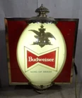 Vintage 1960s Budweiser Beer Lighted Bubble Sign Wall Display Light Bowtie
