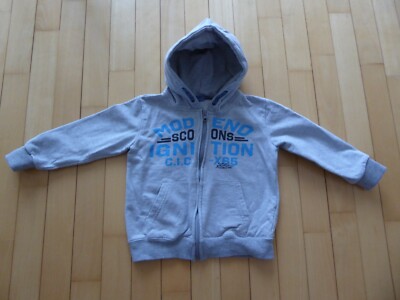Jungen Pullover Gr.110 dopodopo Kapuze Reißverschluss grau