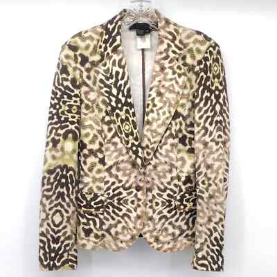 Roberto Cavalli animal print blazer suit jacket Italian size 42 US size 6