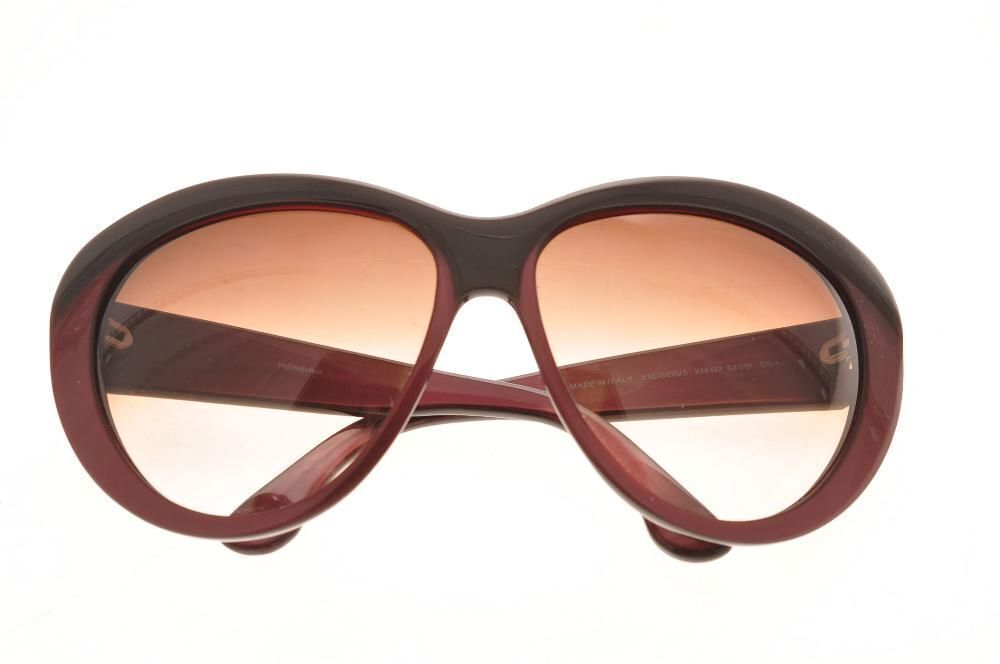 SAINT LAURENT Occhiali da sole YVES St LAURENT marroni occhi di gatto nuovi senza etichette