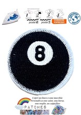 patch palla da biliardo numero 8 nero black ball toppa termoadesiva iron on pool