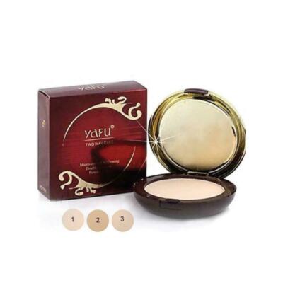 Yafu Two Way Cake Powder Foundation Micro Coated Cover Compact Makeup 12g