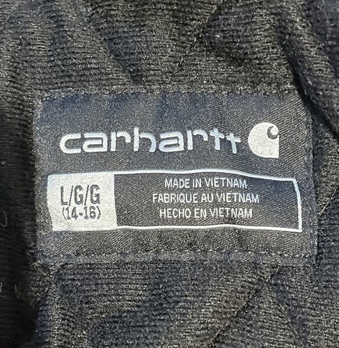 CARHARTT CHILDS YOUTH OJ8545-B QULITED LINED HOODED JACKET LARGE (14/16) BROWN - Picture 10 of 10