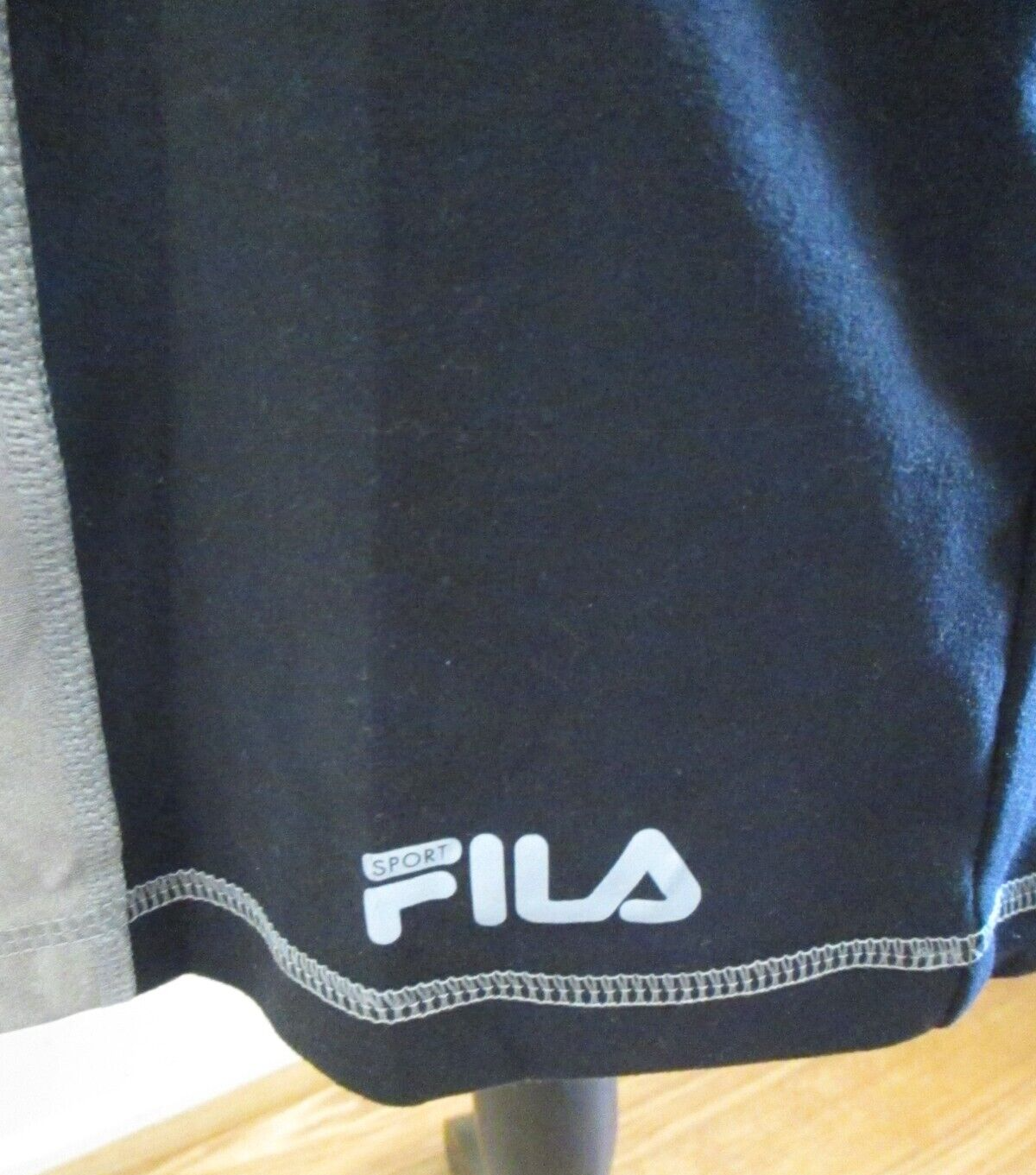 Giacca da corsa nuova con etichette Fila Sport 2 tonalità nero e marrone manica lunga fori per pollice taglia L