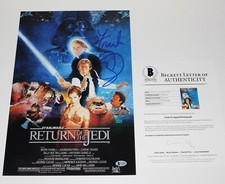 FRANK OZ SIGNED STAR WARS RETURN OF THE JEDI MOVIE POSTER BECKETT COA PROOF YODA