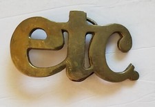 1970's ETC. ETC Brass Belt Buckle.