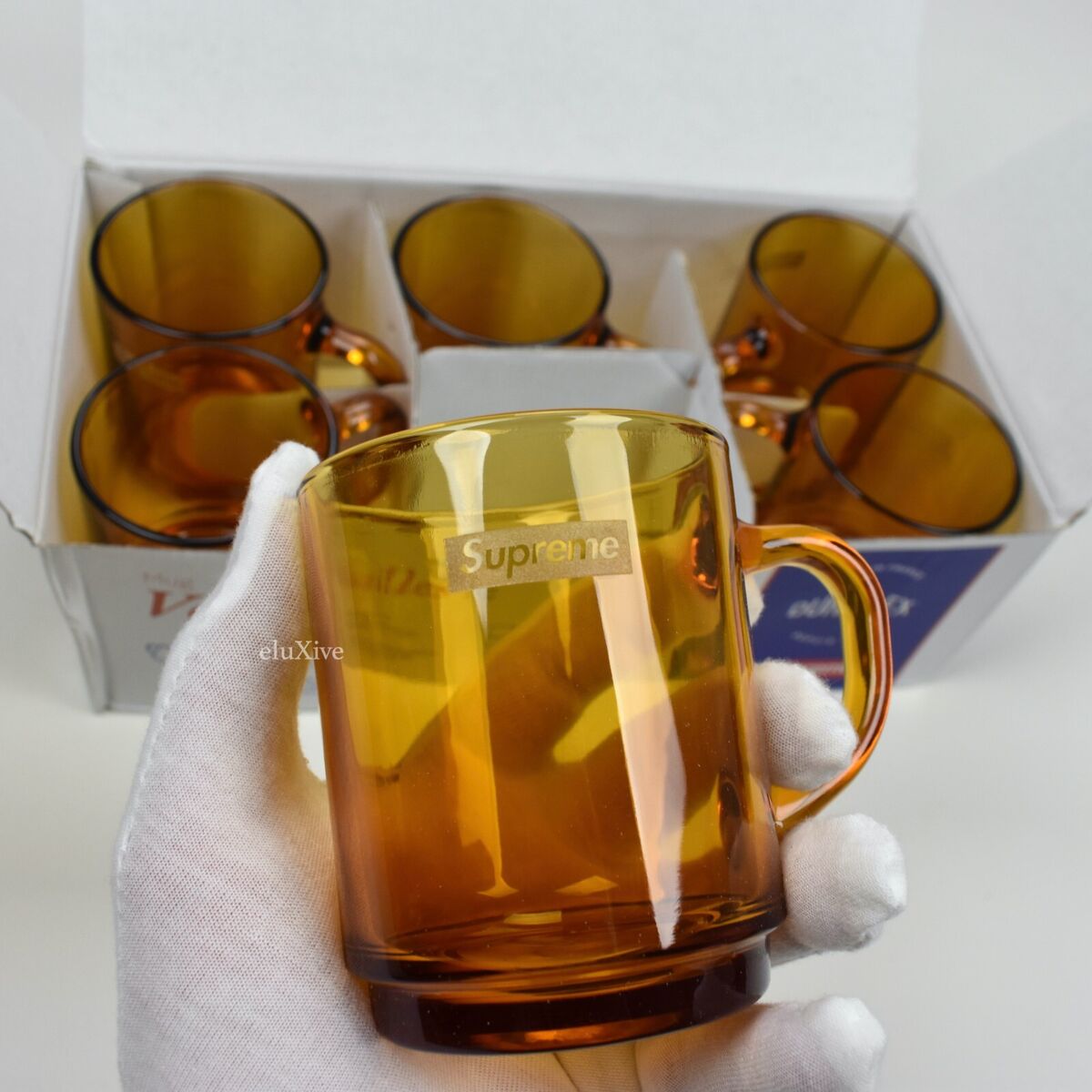 supreme duralex glass mugs amber clear-