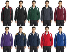 Sport Tek Mens TALL Full Zip Colorblock WindShirt Jacket LT-4XLT NEW TJST60