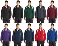 Sport Tek Mens Full Zip Colorblock Raglan WindShirt Jacket XS-6XL NEW JST60